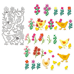 Цыпленок Углеродистая сталь разрезает трафареты, для diy scrapbooking, Фотоальбом, декоративная бумага для тиснения, цвет нержавеющей стали, цыпленок, 183x107x0.8 мм