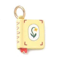 Book Аэрозольная краска 304 подвески из нержавеющей стали, с целью перехода в кольце, книга, 16.5x12x3.5 мм, отверстие : 4 мм