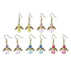 (52) Непрозрачная лаванда Серьги с подвесками Heart Fairy из акрила и сплавов, разноцветные, 40x20 мм