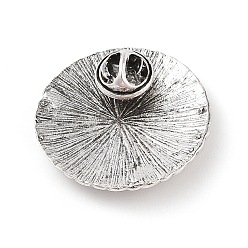 Antique Silver Tibetan Style Alloy Brooches, Viking Runes Compass Coin, Antique Silver, 34x34x3.5mm
