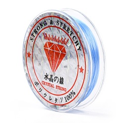 Light Sky Blue Strong Stretchy Beading Elastic Thread, Flat Elastic Crystal String, Light Sky Blue, 0.8mm, about 10.93 yards(10m)/roll