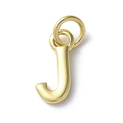 Letter J Acumular colgantes de chapado de latón, sin plomo y cadmio, larga duración plateado, real 18 k chapado en oro, letra j, 11.5x5x1.5 mm, agujero: 3.2 mm