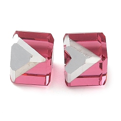 Бледно-фиолетовый Красный K9 стеклянные имитации австрийских хрустальных бусин, без отверстия , квадратный, бледно-фиолетовый красный, 8x8x8 мм