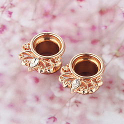 Light Gold 316l хирургическая нержавеющая сталь кристалл горный хрусталь конский глаз беруши калибры, Винтовой туннельный ушной расширитель для мужчин и женщин, золотой свет, 6 мм