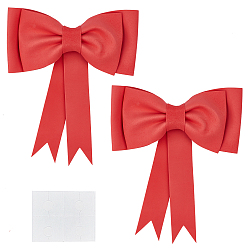 Crimson 2Pcs Foam Bowknot Topper for Cake Decoration, Crimson, 220x210x37mm