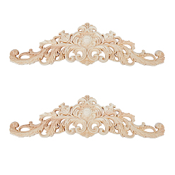 Мокасин Резьба по дереву накладная аппликация поделки, неокрашенная накладка мебель украшения дома, мокасин, 114x400x9 мм