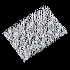 Белый Тюль из полиэстера, со стразами, сделать головной убор невесты и фату своими руками, белые, 1000x425x0.3~1.5 мм