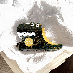 Желтый Заколки для волос с когтями из ацетата целлюлозы (смола), аксессуары для волос для женщин и девочек, динозавр, желтые, 95x57 мм