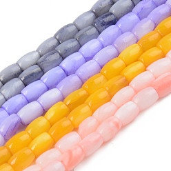 Mixed Color Natural Freshwater Shell Beads Strand, Dyed, Barrel, Mixed Color, 6.5x5mm, Hole: 0.8mm, about 58~60pcs/strand, 15.43 inch~15.94 inch(39.2cm~40.5)