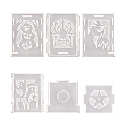 Белый Силиконовые формы для пищевых продуктов на хэллоуин, формы помады, для украшения торта поделки, цвет шоколада, конфеты, изготовление ювелирных изделий на основе смолы и эпоксидной смолы, белые, 106~110x93~145x8 мм