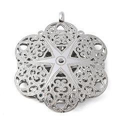 Нержавеющая Сталь Цвет 304 подвески из нержавеющей стали, цветочный шарм, анти-тускнение, цвет нержавеющей стали, 40x32.8x8 мм, отверстие : 2.8 мм