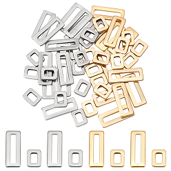 (52) Непрозрачная лаванда 48 шт. 4 стиль 201 соединительные кольца из нержавеющей стали, прямоугольные, золотые и нержавеющая сталь цвет, 9.5~20x7.5~8x1.5~2 мм, внутренний диаметр: 3.5~16x3~5.5 мм, 12 шт / стиль