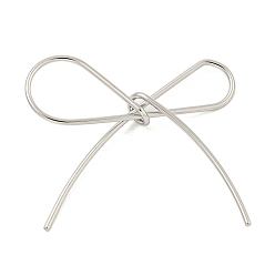 Stainless Steel Color Non-Tarnish 304 Stainless Steel Bowknot Links Connector Charms, Stainless Steel Color, 33.5x33x1mm