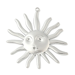 Нержавеющая Сталь Цвет 304 подвески из нержавеющей стали, солнечные чары, цвет нержавеющей стали, 42x39x2.5 мм, отверстие : 1.8 мм