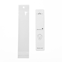 White Paper Necklace Display Cards, with OPP Cellophane Bags, Rectangle with Upper Body Pattern, White, Card: 19.5x4x0.05cm, Bag: 25x5x0.01cm