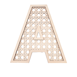 Letter A Hollow Wooden 3D Letter Wall Stickers, for Home Wall Interior Background Decoration, Letter.A, 300x281x10mm