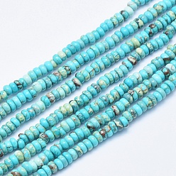 Sky Blue Natural Imperial Jasper Beads Strands, Dyed, Rondelle, Sky Blue, 4~4.5x2~3mm, Hole: 1.5mm, about 160pcs/strand, 15.7 inch(40cm)
