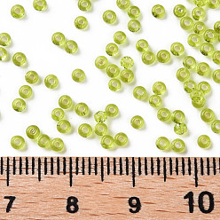 Green Yellow 12/0 Grade A Round Glass Seed Beads, Silver Lined, Green Yellow, 12/0, 2x1.5mm, Hole: 0.3mm, about 30000pcs/bag