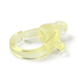 Light Goldenrod Yellow Transparent Plastic Lobster CLaw Clasps, Light Goldenrod Yellow, 26x19x6mm, Hole: 2mm