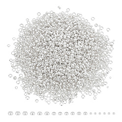 Серебро 3000шт. 3 стили латунные бусины-рондель обжимные, серебряные, 1.5~3x1.5~2 мм, отверстие : 0.5~2 мм, около 1000 шт. / стиль