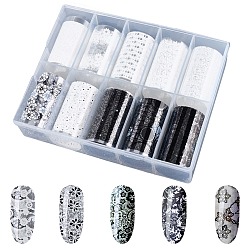 (52) Непрозрачная лаванда 10 рулоны кружева для животных, фольга для ногтей, цветочная переводная бумага, стикеры наклейки для ногтей, разноцветные, 1017x40x0.1 мм