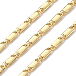 Настоящее золото 18K Латунные овальные звенья цепи, без свинца и без кадмия, стойки покрытие, долговечный, с катушкой, пайки, реальный 18 k позолоченный, 8.5x3x1.5 мм