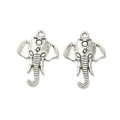 Античное Серебро Сплавочные подвески тибетского стиля, без свинца и без кадмия, Слон прелести, античное серебро, 30.5x21.5x4.5 мм, отверстие : 2.5 мм, Около 478 шт / 1000 г