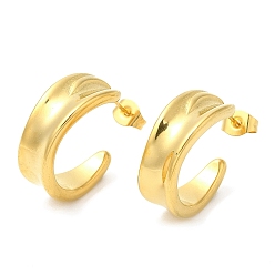 Настоящее золото 18K Ионное покрытие (ip) 304 круглые серьги из нержавеющей стали, серьги-кольца, реальный 18 k позолоченный, 19x8 мм