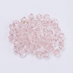 Flamingo Imitation Austrian Crystal Beads, Grade AAA, Faceted, Bicone, Flamingo, 3x3mm, Hole: 0.7~0.9mm
