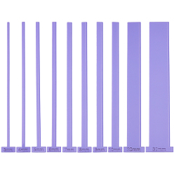 Лиловый 10шт. 10 стили акриловых линеек для переплета книг, переплетные принадлежности, сирень, 200x19.5~39.5x3 мм, штифты : 2.8~29.5 мм, 1 шт / стиль
