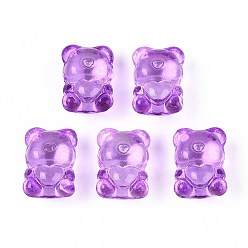 Средняя Орхидея Прозрачные стеклянные бусины для выпечки, нести с сердцем, средне орхидеи, 20~20.5x14.5~15x13.5~14 мм, отверстие : 1.5~1.6 мм