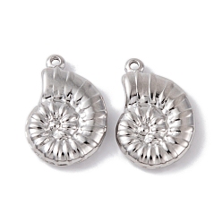 Платина Латунные подвески, улитка, платина, 22x15x4 мм, отверстие : 1.5 мм