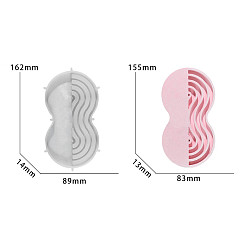 Peanut DIY Silicone Coaster Molds, Resin Casting Molds, Clay Craft Mold Tools, White, Peanut, 168x90x14mm