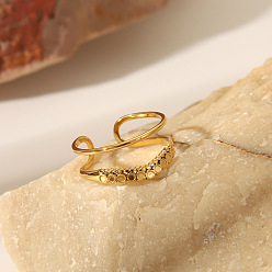 Настоящее золото 18K Кольца-манжеты из нержавеющей стали для женщин, плоско-круглые, реальный 18 k позолоченный, 9.2 мм, внутренний диаметр: 18 мм