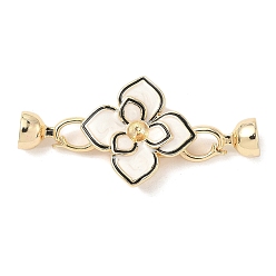 Настоящее золото 18K Застежки-застежки из латуни с эмалью, без кадмия, без никеля и без свинца, цветок, реальный 18 k позолоченный, 43 мм