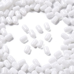 Белый Непрозрачные бусины из искусственного нефрита, колонка, белые, 6x4 мм, отверстие : 1 мм, 2647 шт / фунт
