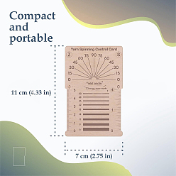 пшеница Прямоугольные деревянные вязальные спицы, измерительные инструменты, измерительный инструмент, для крючков, толщина пряжи, цвет пшеницы, 11x7 см