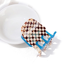 Седло Коричневый Заколки для волос в форме когтей из ацетата целлюлозы, овальные, цвет сращивания, седло коричневый, 42x38 мм