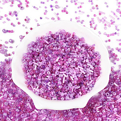 Орхидея Смешанные гальванические и негальванические стеклянные бусины, для изготовления ювелирных изделий, разнообразные, сиреневые, 1.2~7.5x1.5~4.8 мм, отверстие : 0.7~1.4 мм, Около 11250 шт / фунт