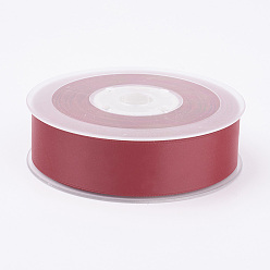 Dark Red Double Face Matte Satin Ribbon, Polyester Satin Ribbon, Dark Red, (1 inch)25mm, 100yards/roll(91.44m/roll)