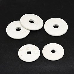 Говлит Пончик натуральный Howlite подвески, 40~46x4.5~8 мм, отверстие : 7~10 мм