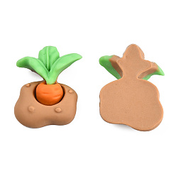 Peru Opaque Resin Cabochons, Carrot, Peru, 26.5~27x20x9mm
