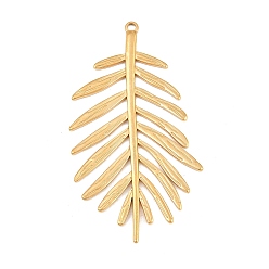 Doré  Pendentifs en acier inoxydable, charmes de feuilles, or, 304mm, Trou: 48x26x1.5mm