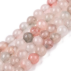 Темный Лосось Окрашенные природные белый нефрит бисер пряди, два тона, круглые, темный лосось, 4.5x4~4.5 мм, отверстие : 0.8 мм, около 90~91 шт / нитка, 14.76~14.92'' (37.5~37.9 см)