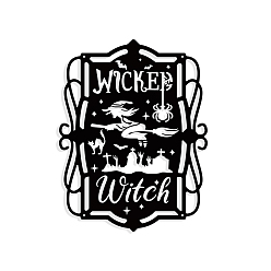 Witch Железные настенные художественные украшения, для парадного крыльца, гостинная, кухня, матовый стиль, ведьма, 286x221x1 мм