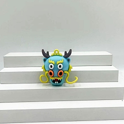 Бирюза Пластиковые подвески из пвх, прелести дракона, бирюзовые, 45x35x21 мм