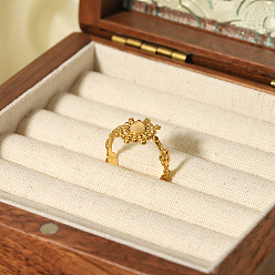 Настоящее золото 18K Винтажные регулируемые 304 манжеты из нержавеющей стали с натуральным камнем и цветком для женщин, реальный 18 k позолоченный, 13 мм, внутренний диаметр: 17 мм