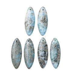 Ларимар Натуральный Larimar подвески, Очарование лошадиных глаз, 38x13x5 мм, отверстие : 1.3 мм