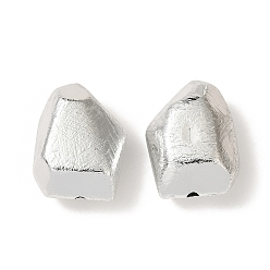 Серебро УФ-покрытие ccb пластиковые бусины, текстура, самородки, серебряные, 26x22x13 мм, отверстие : 2.5 мм