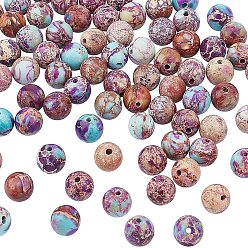 Blue Violet Natural Imperial Jasper Beads Strands, Dyed, Round, Blue Violet, 8mm, Hole: 1mm, about 48pcs/strand, 15.5 inch